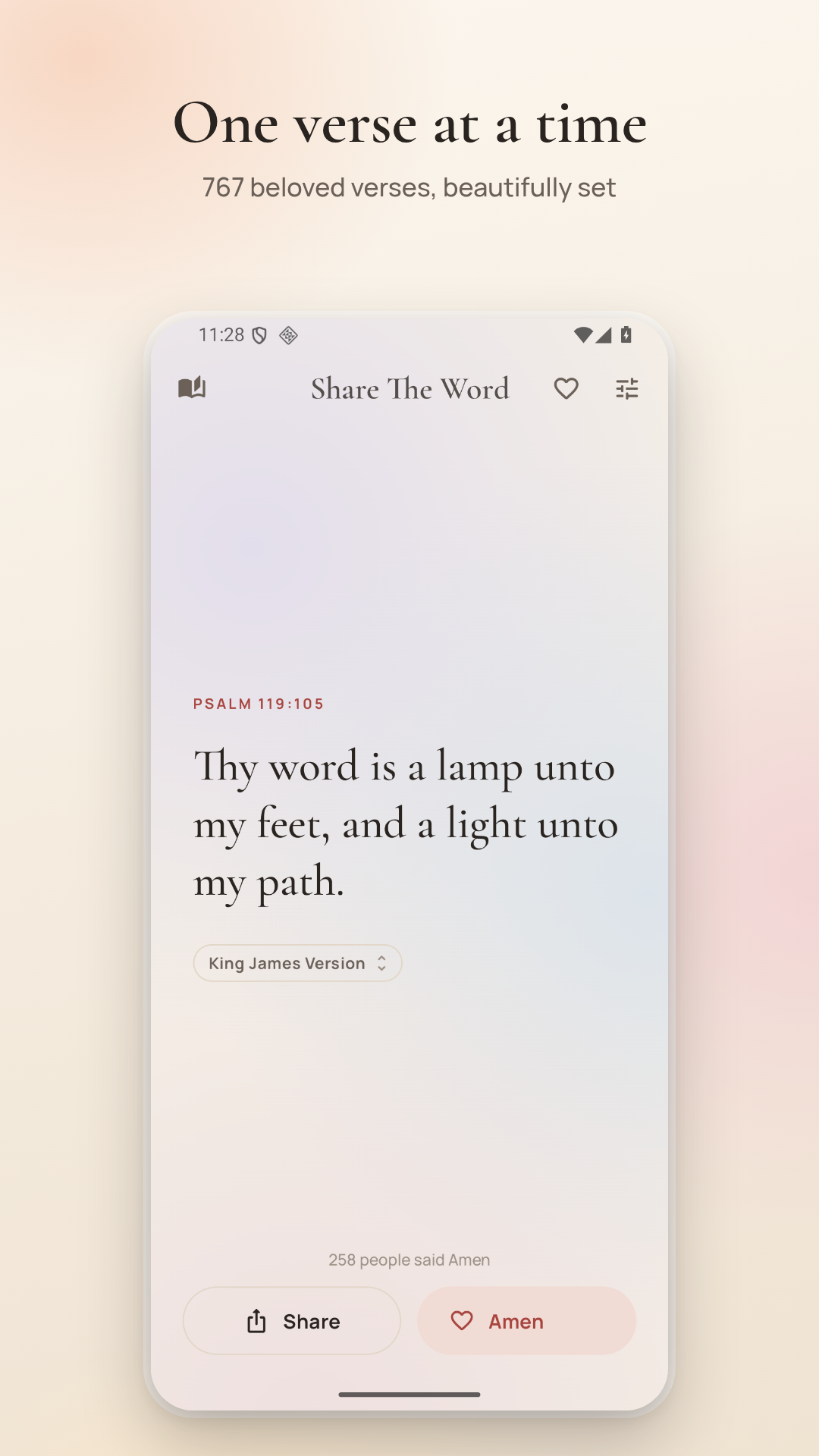 A verse on the home screen